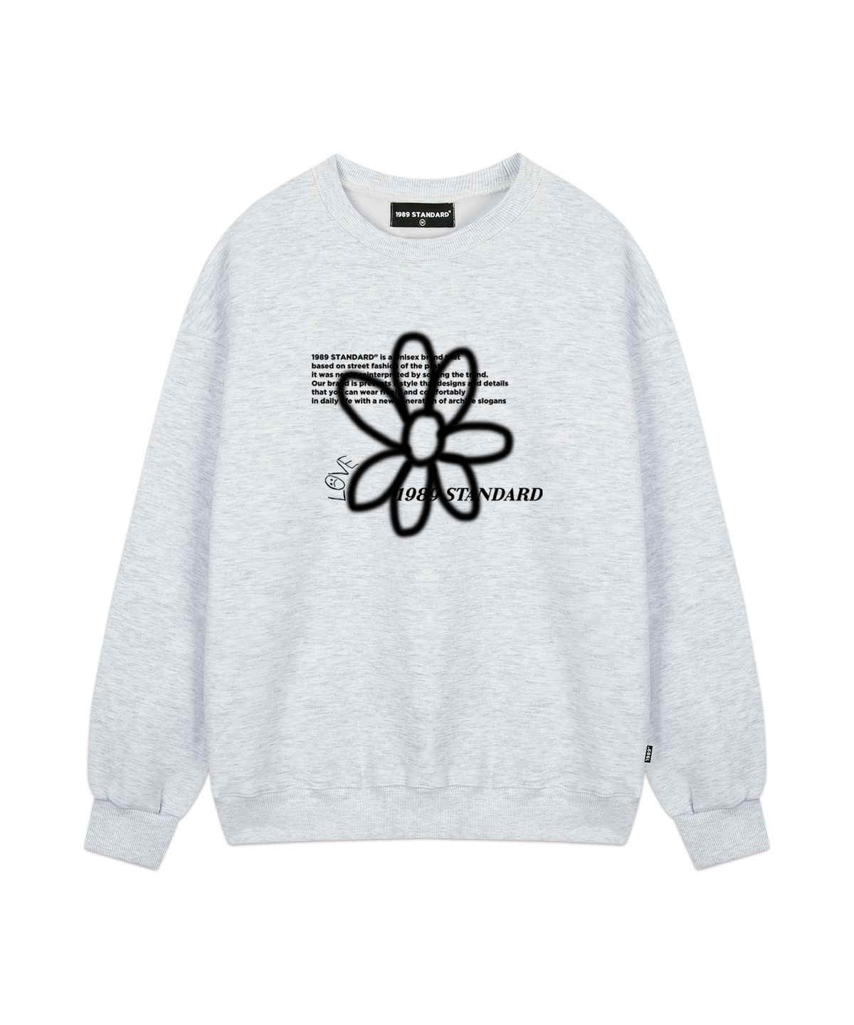 1989스탠다드(1989STANDARD) BW FLOWER 맨투맨(STMSTD-0034)
