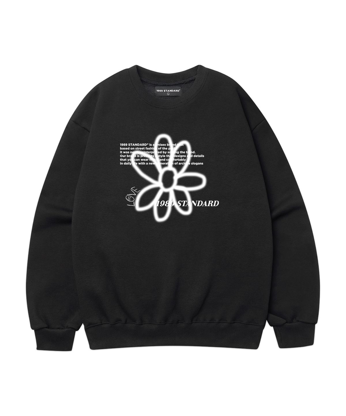 1989스탠다드(1989STANDARD) BW FLOWER 맨투맨(STMSTD-0034)