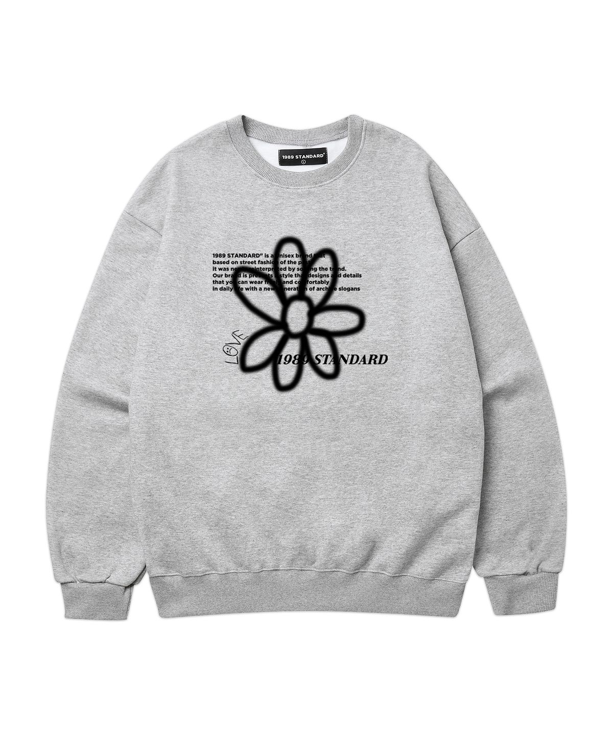 1989스탠다드(1989STANDARD) BW FLOWER 맨투맨(STMSTD-0034)
