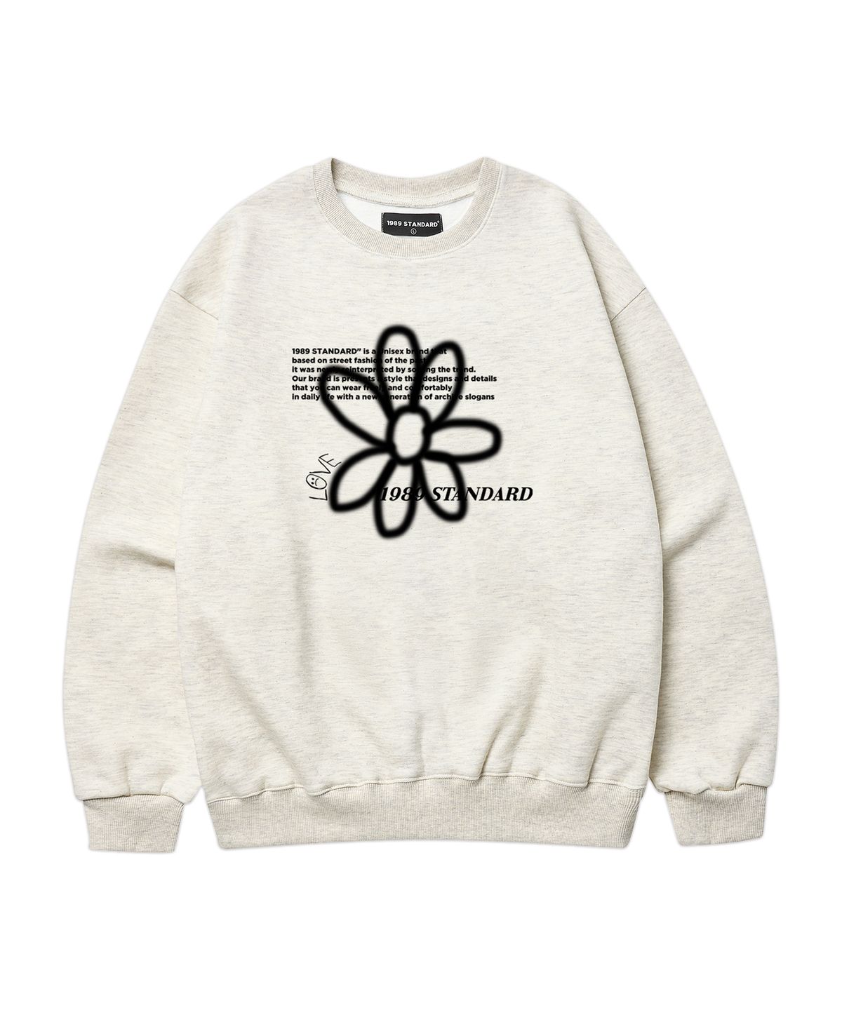 1989스탠다드(1989STANDARD) BW FLOWER 맨투맨(STMSTD-0034)