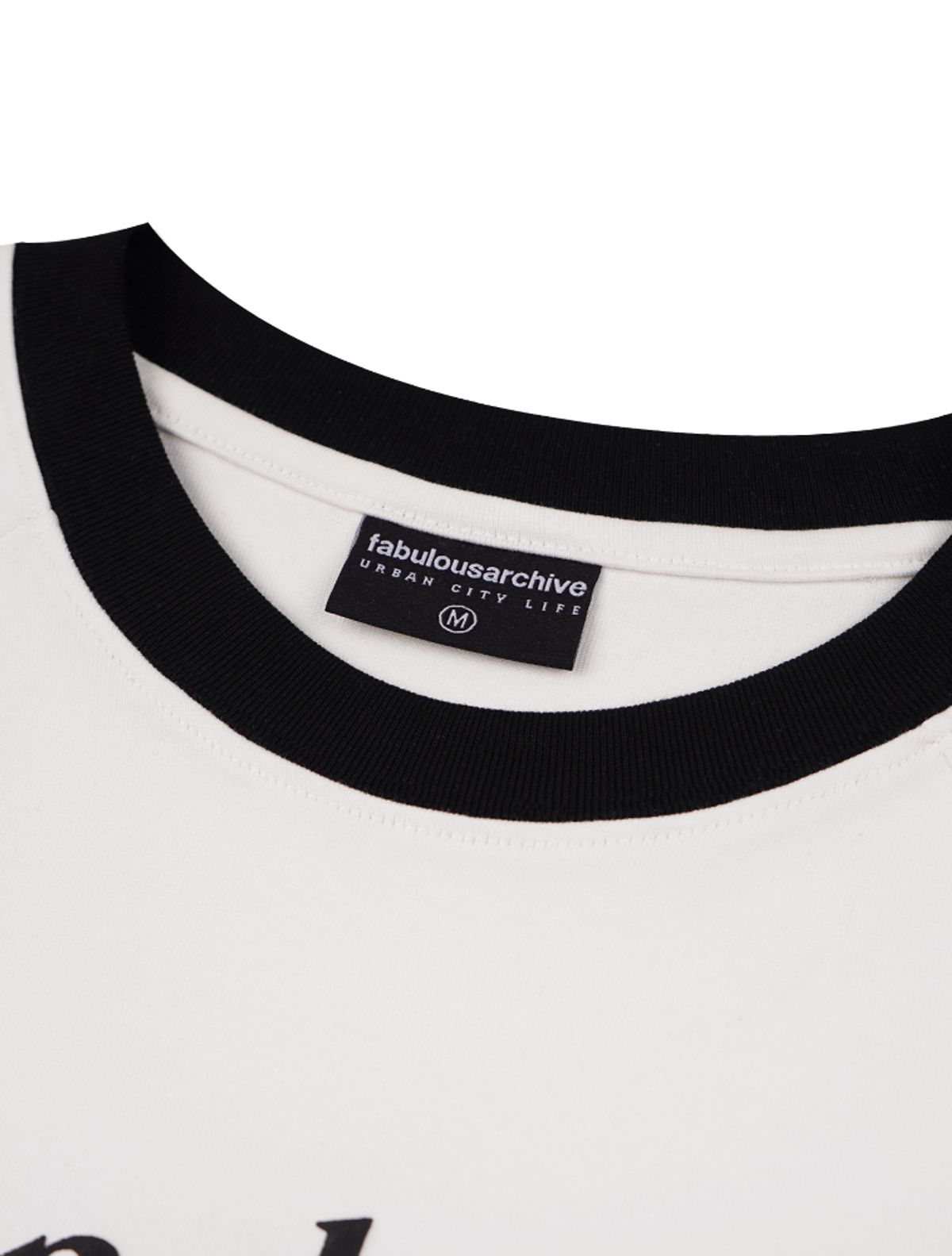 라 메종 스튜디오(LA MAISON STUDIO) UNISEX 르리스 라글란 라인배색 롱 슬리브 화이트블랙(FCD3TS801M)