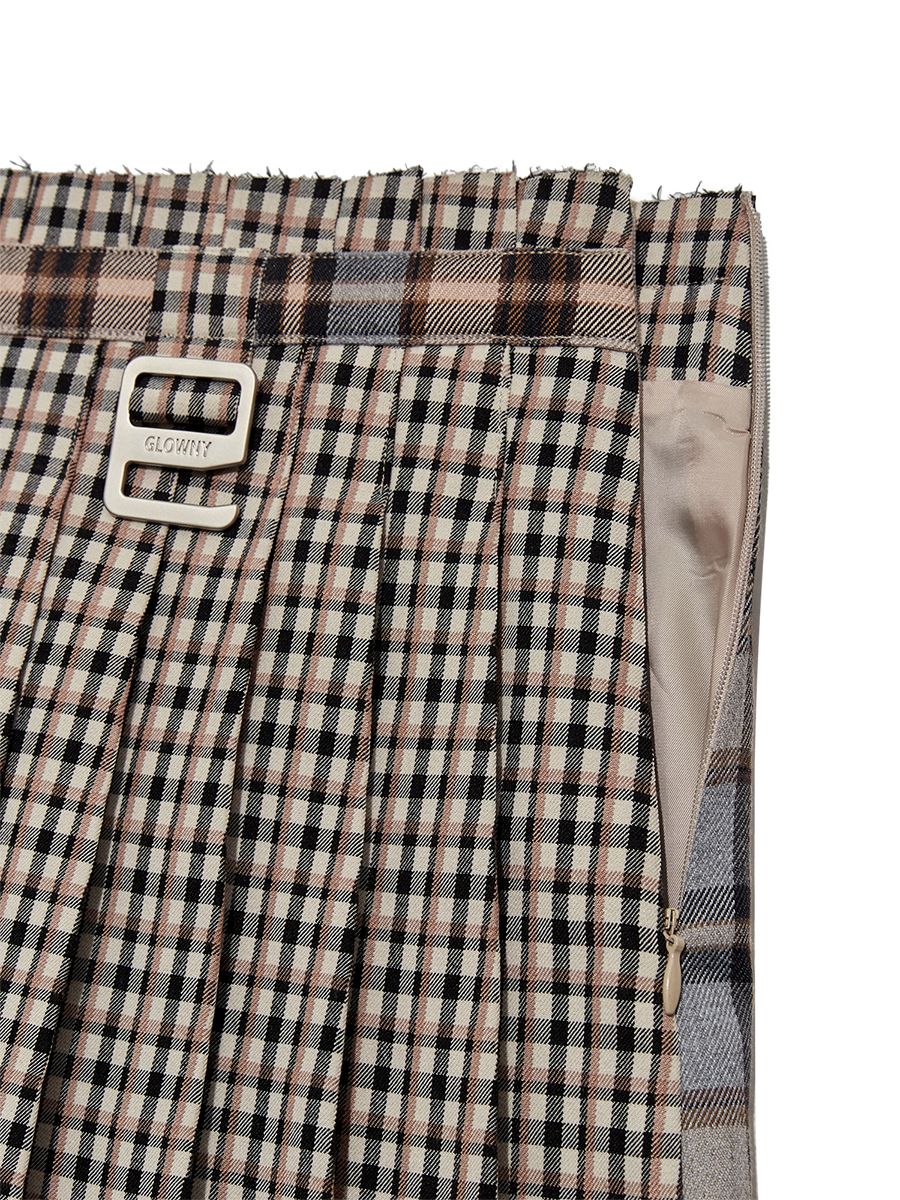 MUSINSA | GLOWNY RUSSELL PLAID MINI SKIRT (BROWN PLAID)