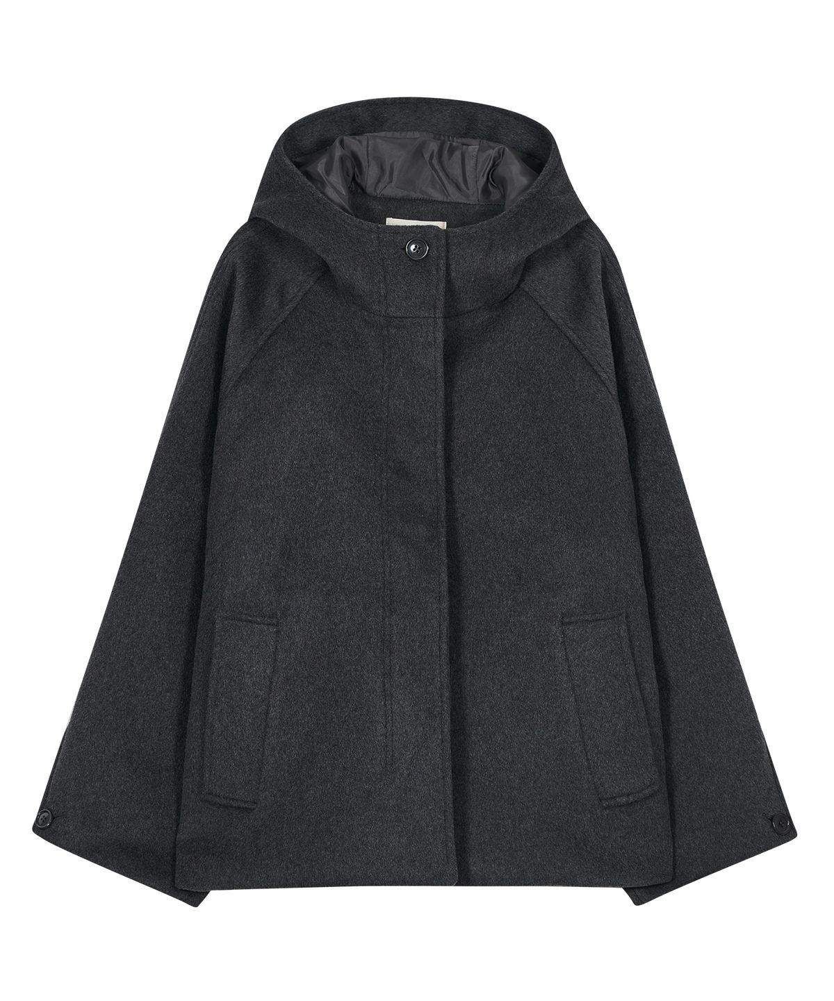 타입서비스(TYPESERVICE) Hooded Half Coat [Charcoal]