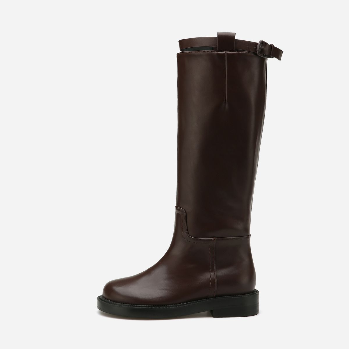 솔트앤초콜릿(SALT AND CHOCOLATE) 라운드 토 벨트장식 롱부츠 412348001 (3cm/2colors)