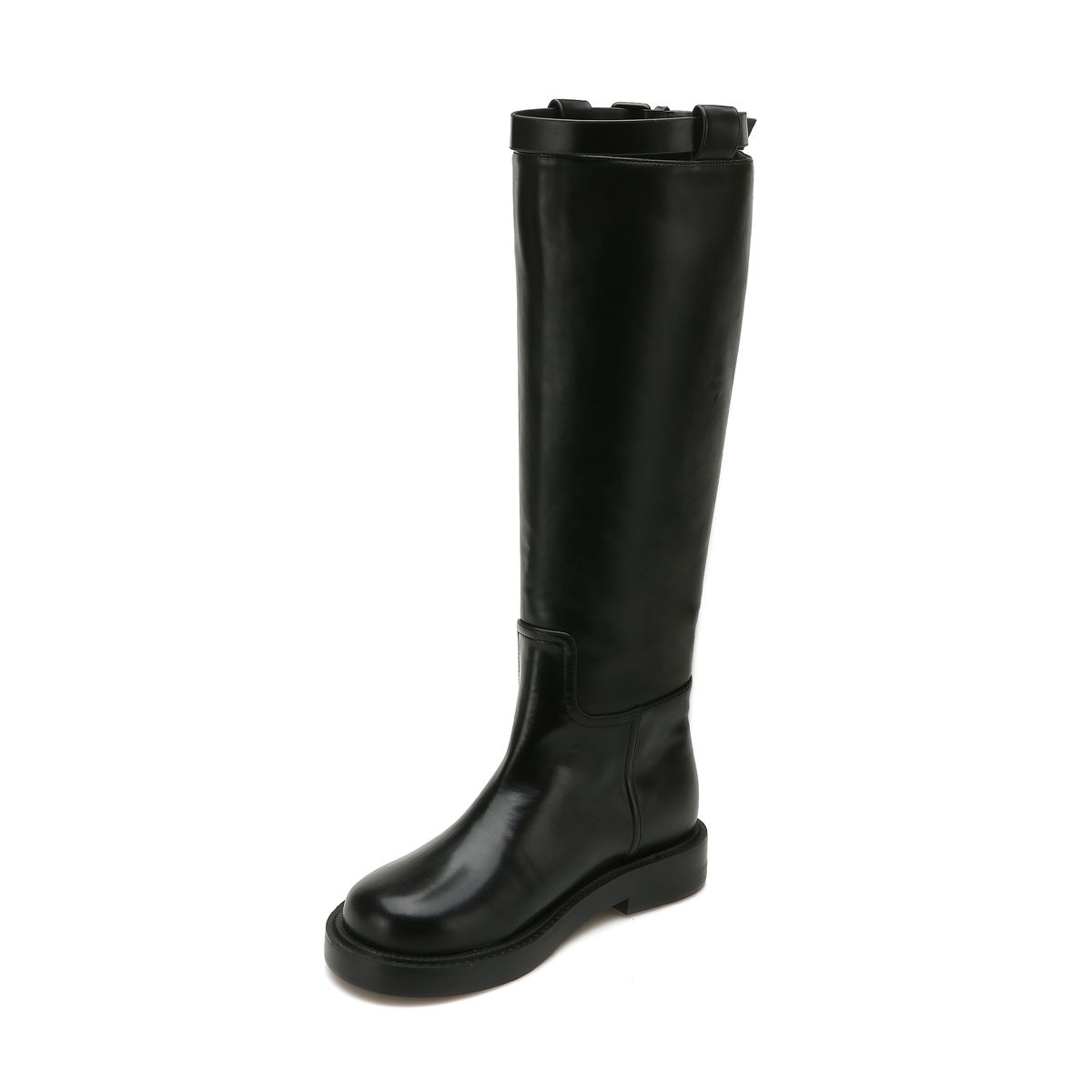 솔트앤초콜릿(SALT AND CHOCOLATE) 라운드 토 벨트장식 롱부츠 412348001 (3cm/2colors)