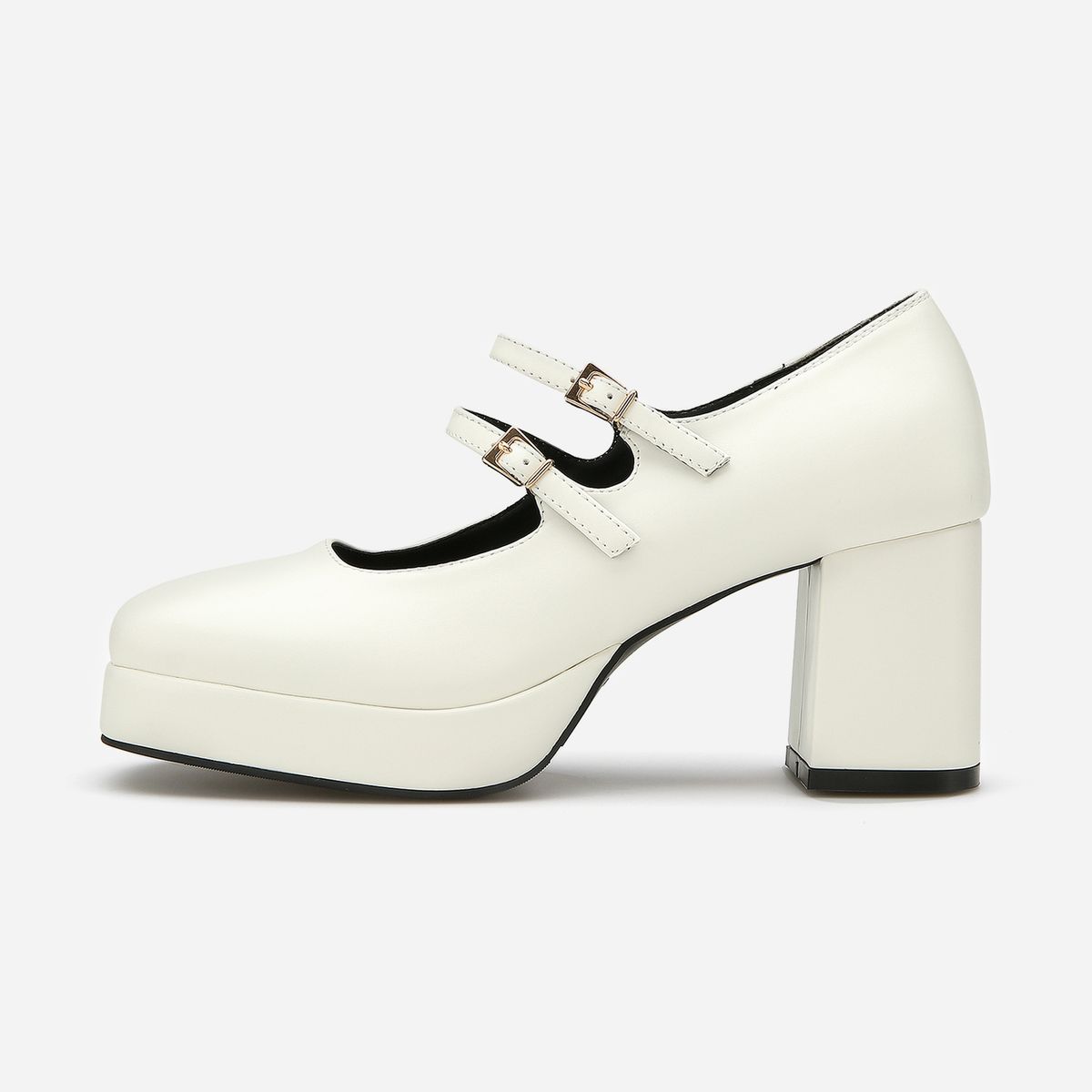 솔트앤초콜릿(SALT AND CHOCOLATE) 스퀘어 토 더블 스트랩  메리제인 펌프스 412331003 (7cm/3colors)
