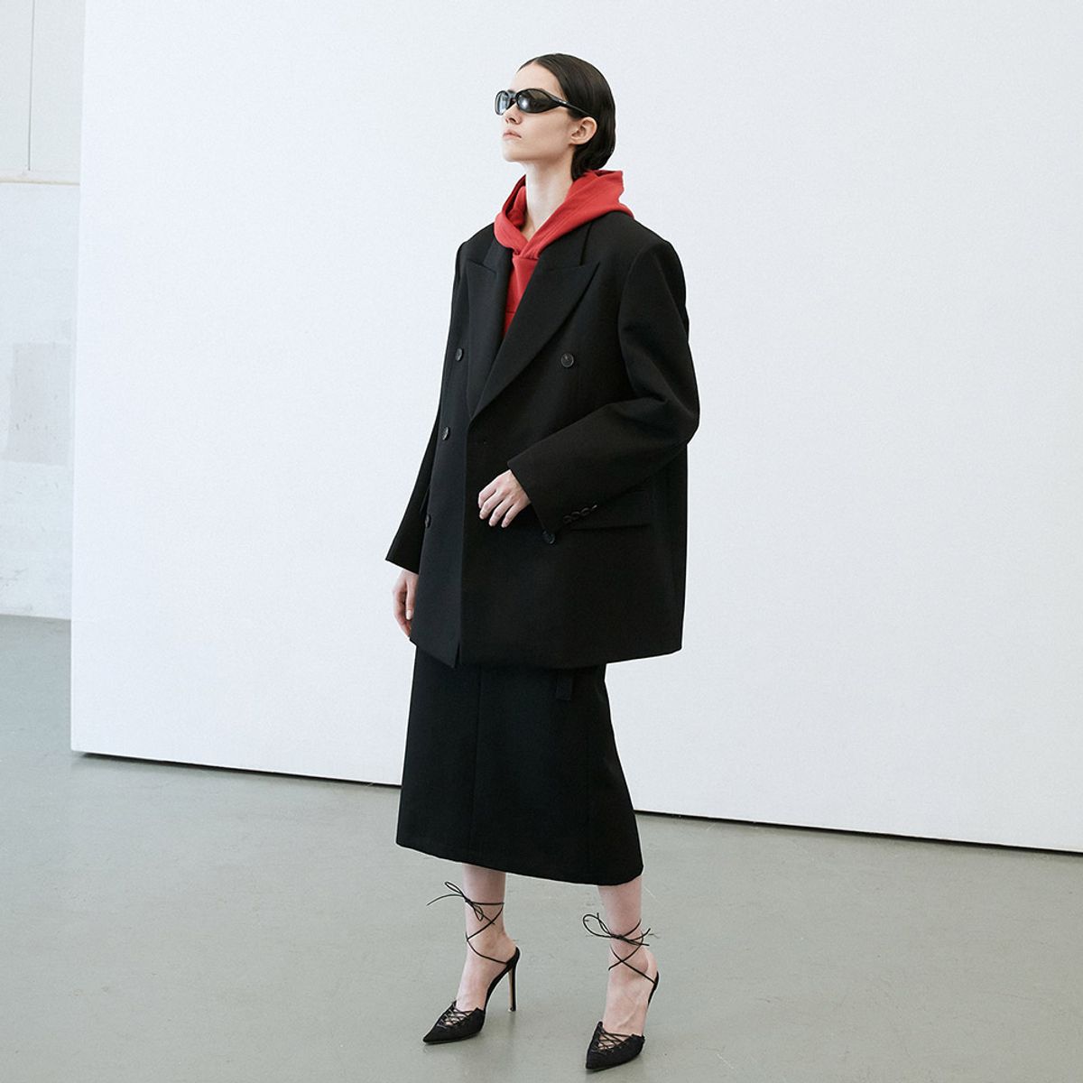 엘씨디씨티엠(LCDC™) TEXTURED TWILL OVERSIZED BLAZER