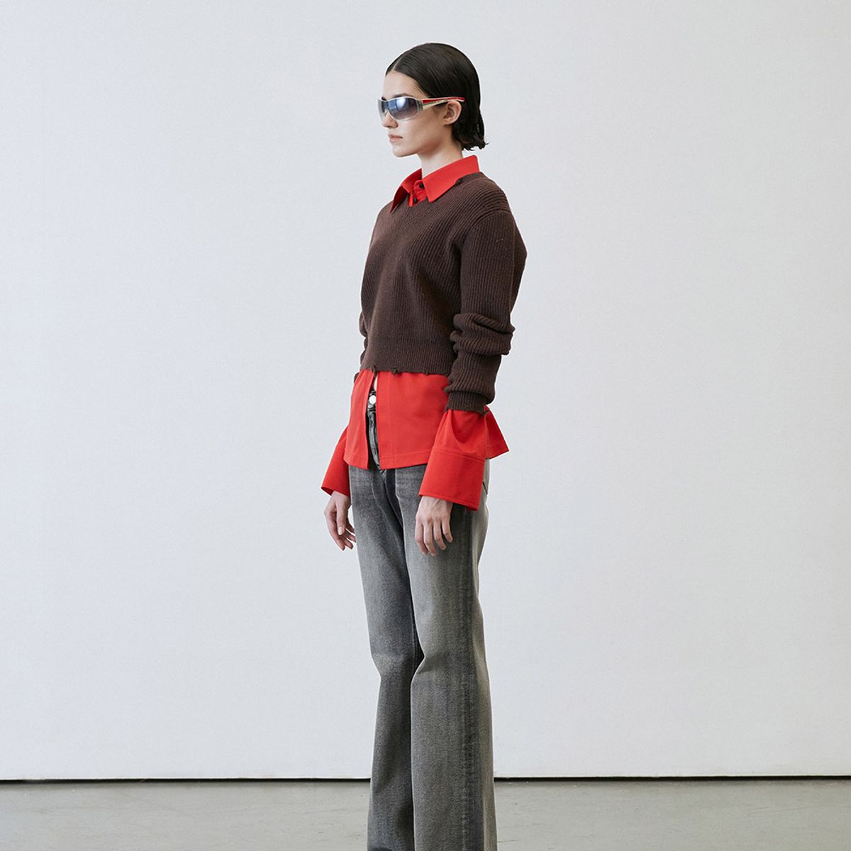 엘씨디씨티엠(LCDC™) DESTRESSED V-NECK SWEATER