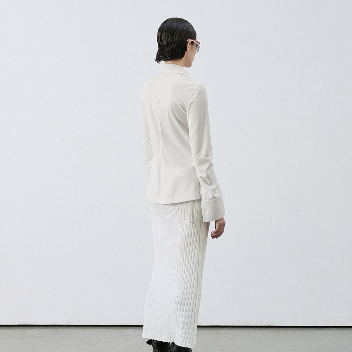 엘씨디씨티엠(LCDC™) SHIRRED-DETAIL SLIM-FIT SHIRT