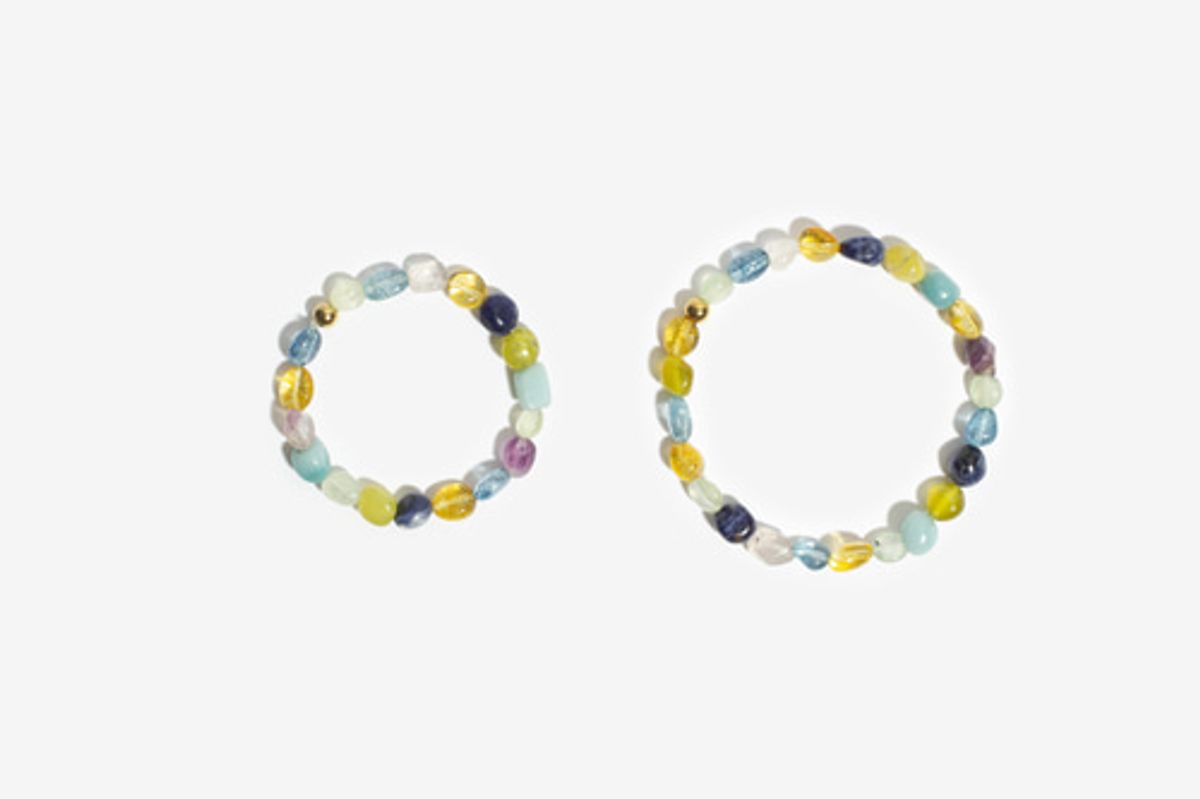 모드곤(MODGONE) 컬러플 조약돌 원석 팔찌,발찌 Colorful Pebbles stone Bracelet, Anklet
