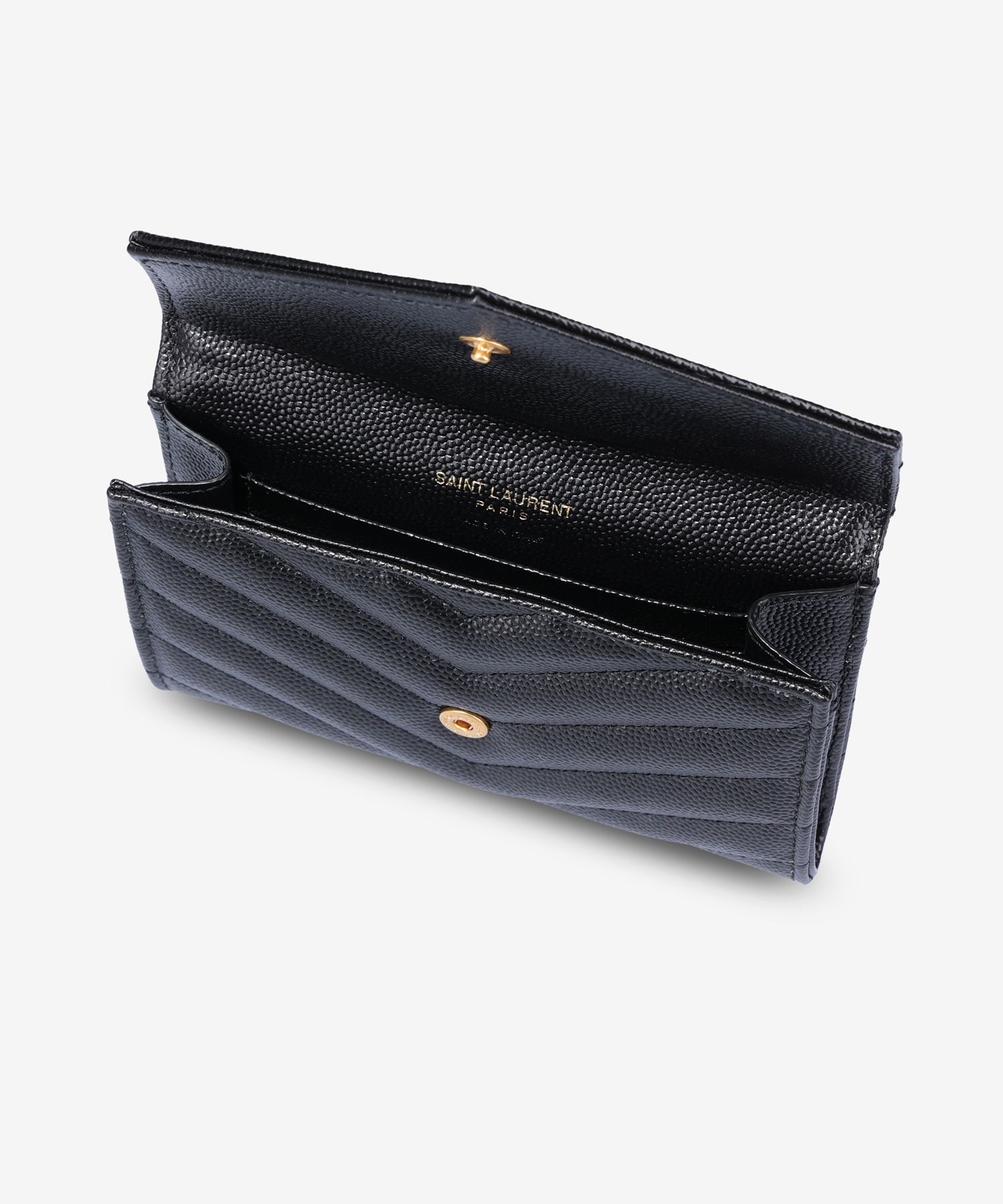長財布 Saint Laurent Black Monogram Envelope Small Wallet Monogram zipped leather wallet in black - Saint Laurent