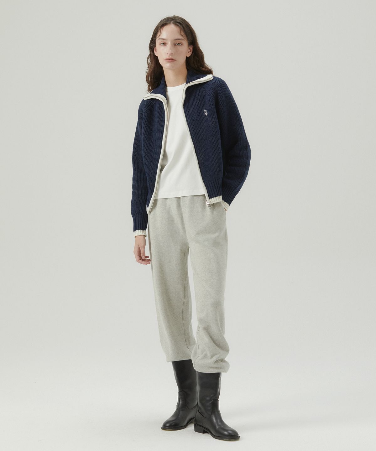 잇터(ITER) OPEN ZIPPED CARDIGAN [3COLOR]