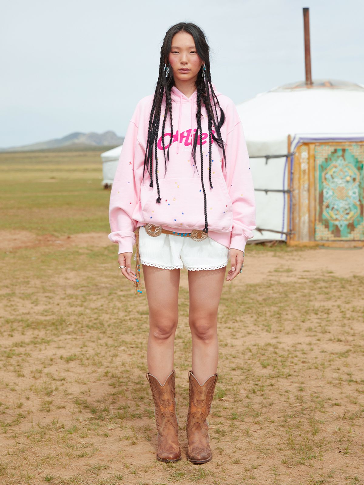 에즈이프 캘리(ASIF CALIE) STAR CALIE HOODIE PINK