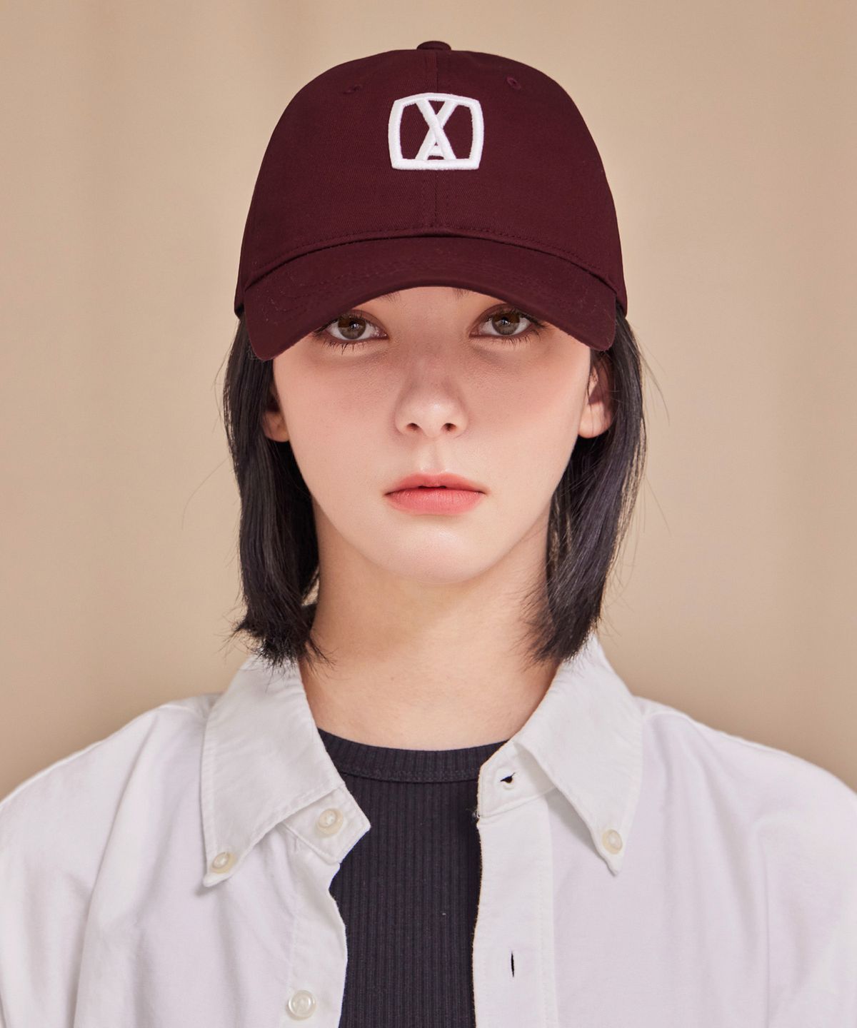 바잘(VARZAR) VA 3D 스퀘어 볼캡 레드빈