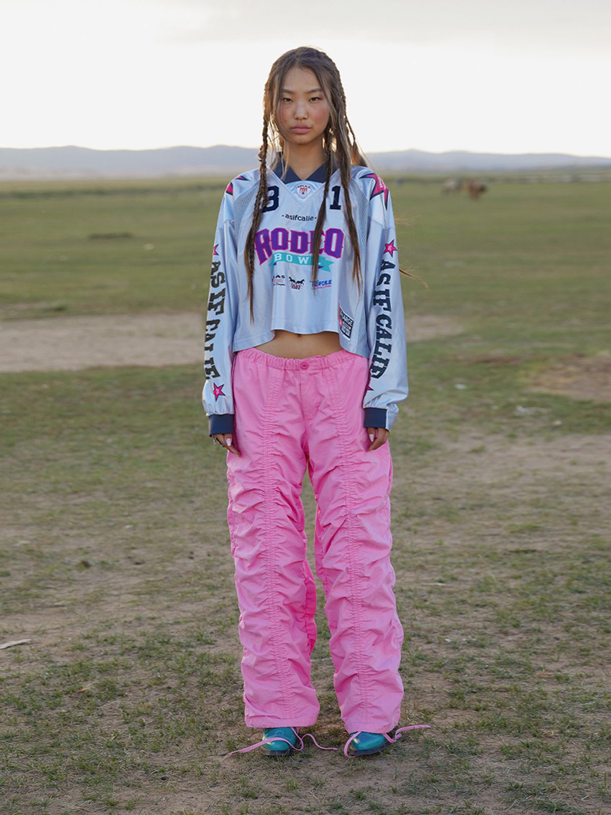 에즈이프 캘리(ASIF CALIE) RODEO CROP FOOTBALL JERSEY LIGHTGRAY