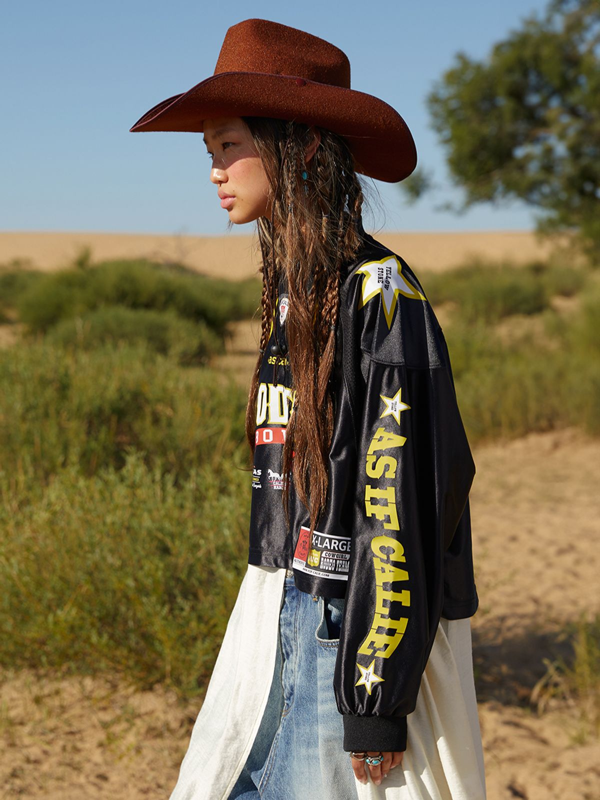 에즈이프 캘리(ASIF CALIE) RODEO CROP FOOTBALL JERSEY BLACK