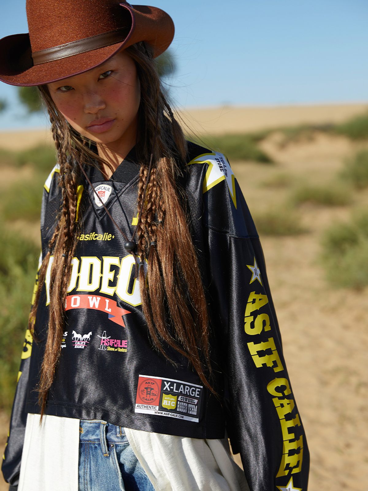 에즈이프 캘리(ASIF CALIE) RODEO CROP FOOTBALL JERSEY BLACK
