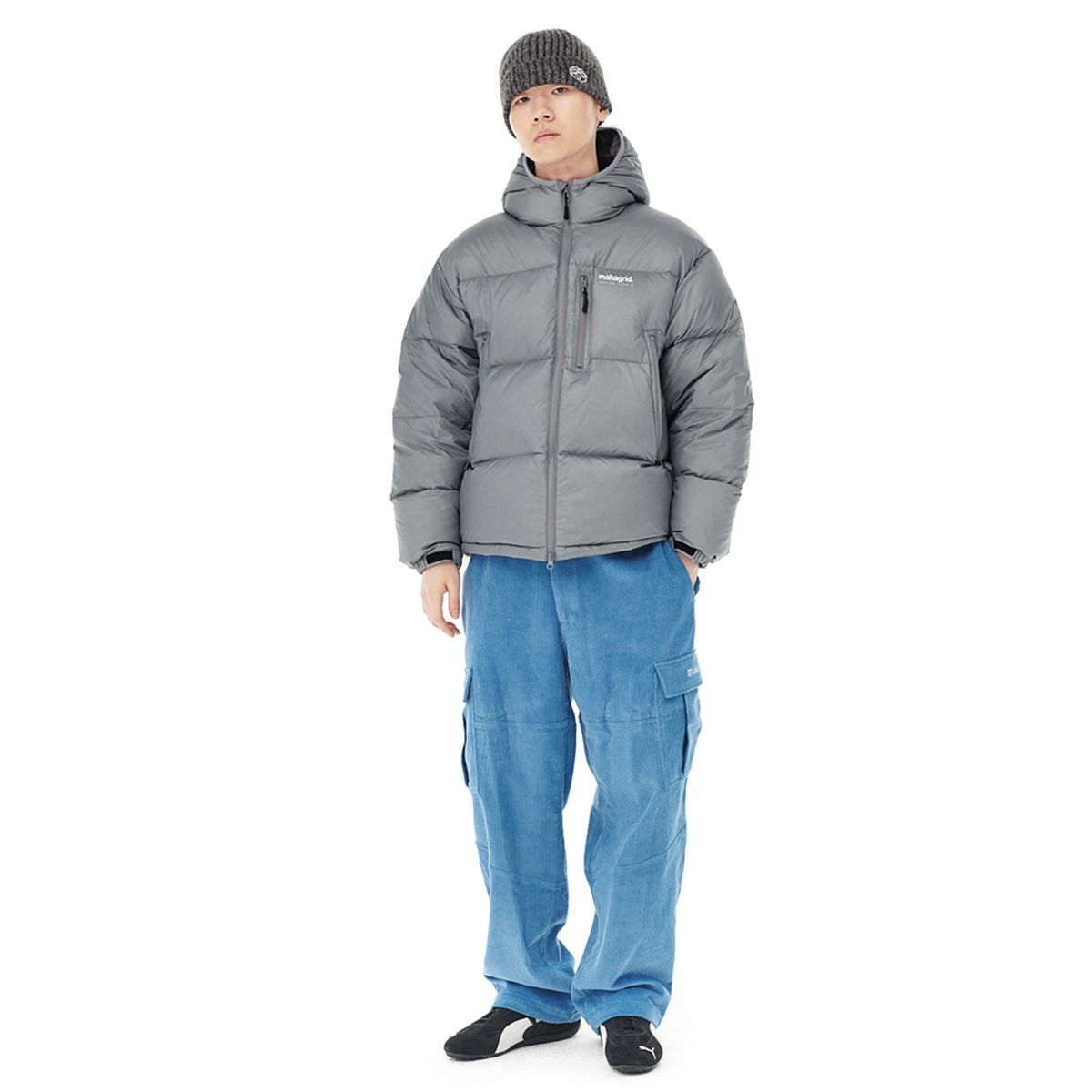 마하그리드(MAHAGRID) HOODED DOWN PUFFER GREY(MG2DWMB902A)