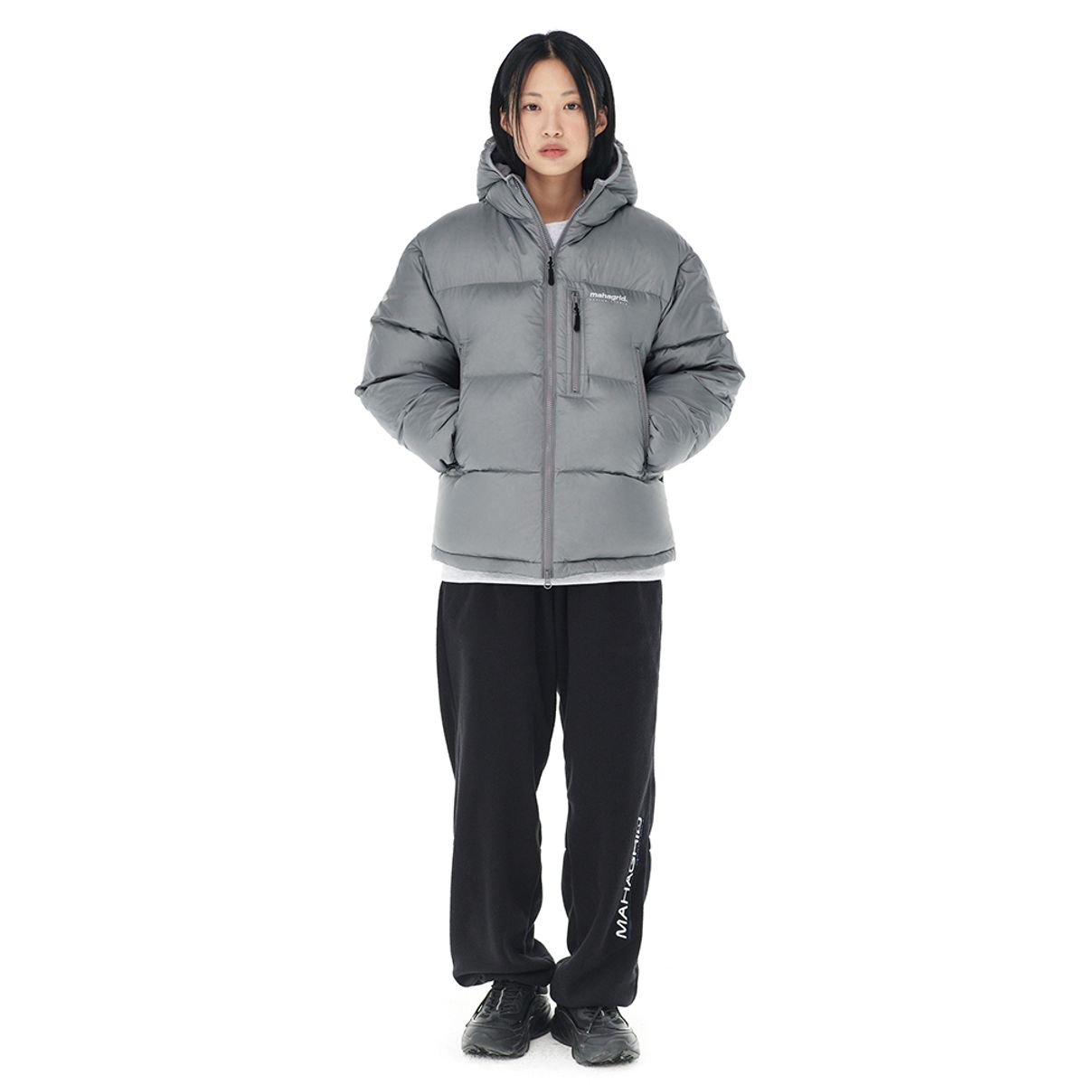 마하그리드(MAHAGRID) HOODED DOWN PUFFER GREY(MG2DWMB902A)
