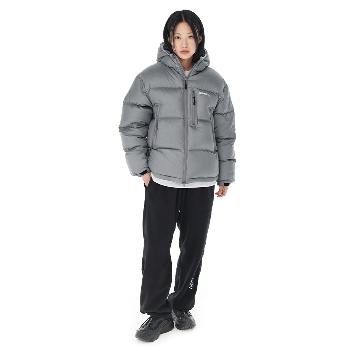 마하그리드(MAHAGRID) HOODED DOWN PUFFER GREY(MG2DWMB902A)