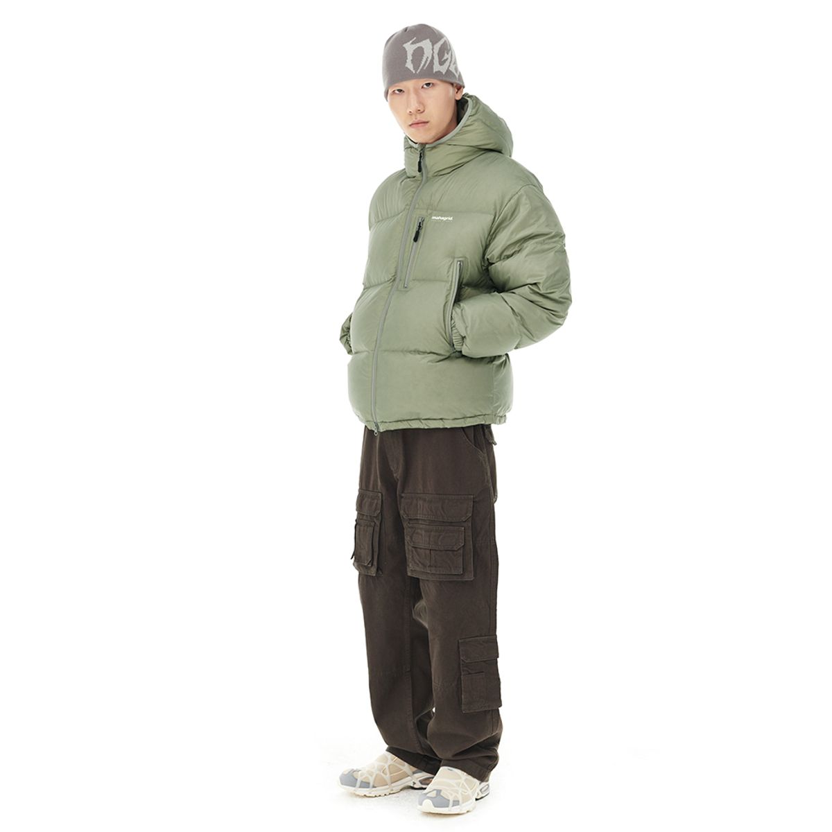 마하그리드(MAHAGRID) HOODED DOWN PUFFER KHAKI(MG2DWMB902A)