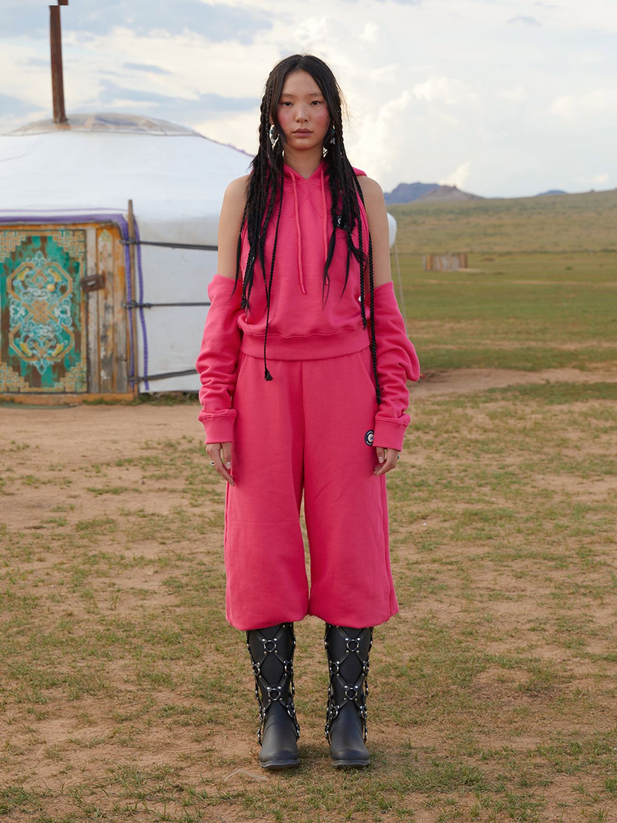 에즈이프 캘리(ASIF CALIE) CROP SWEAT BOLERO CHERRYPINK
