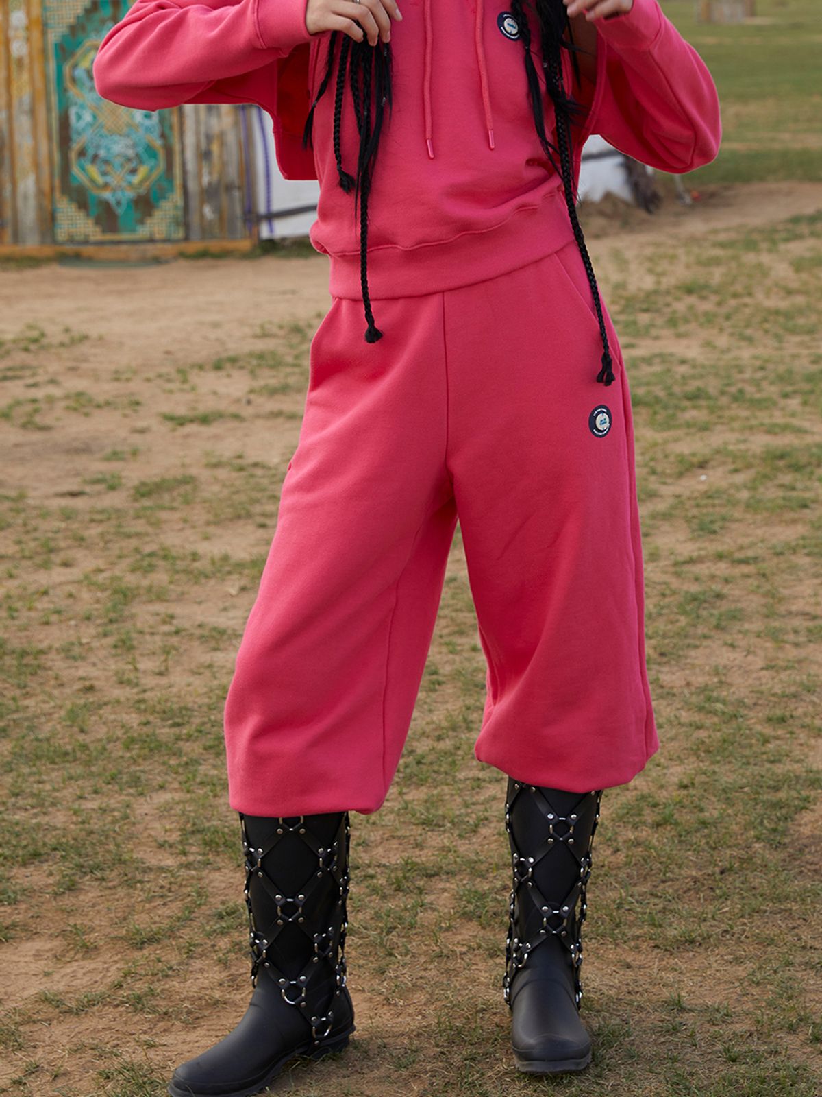 에즈이프 캘리(ASIF CALIE) WIDE JOGGER PANTS CHERRYPINK