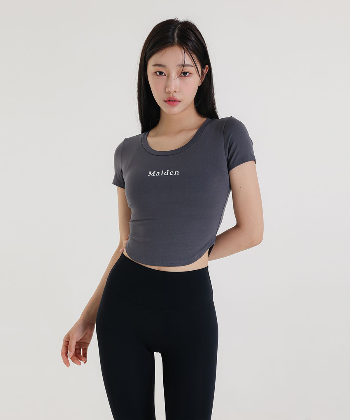 몰든(MALDEN) 코튼라이크 크롭 숏슬리브