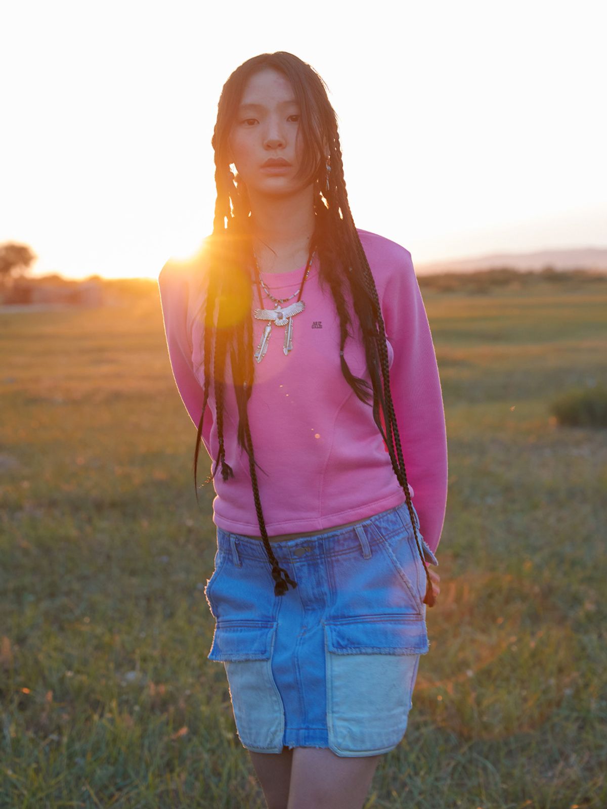 에즈이프 캘리(ASIF CALIE) BACK STRING SWEATSHIRT PINK
