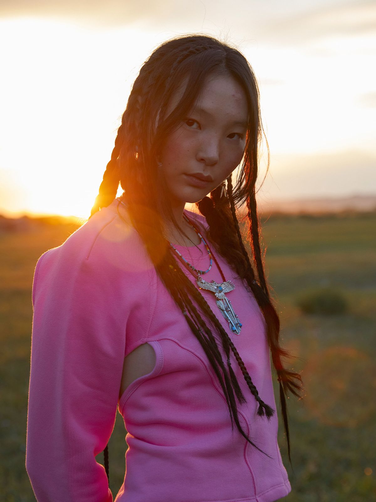에즈이프 캘리(ASIF CALIE) BACK STRING SWEATSHIRT PINK