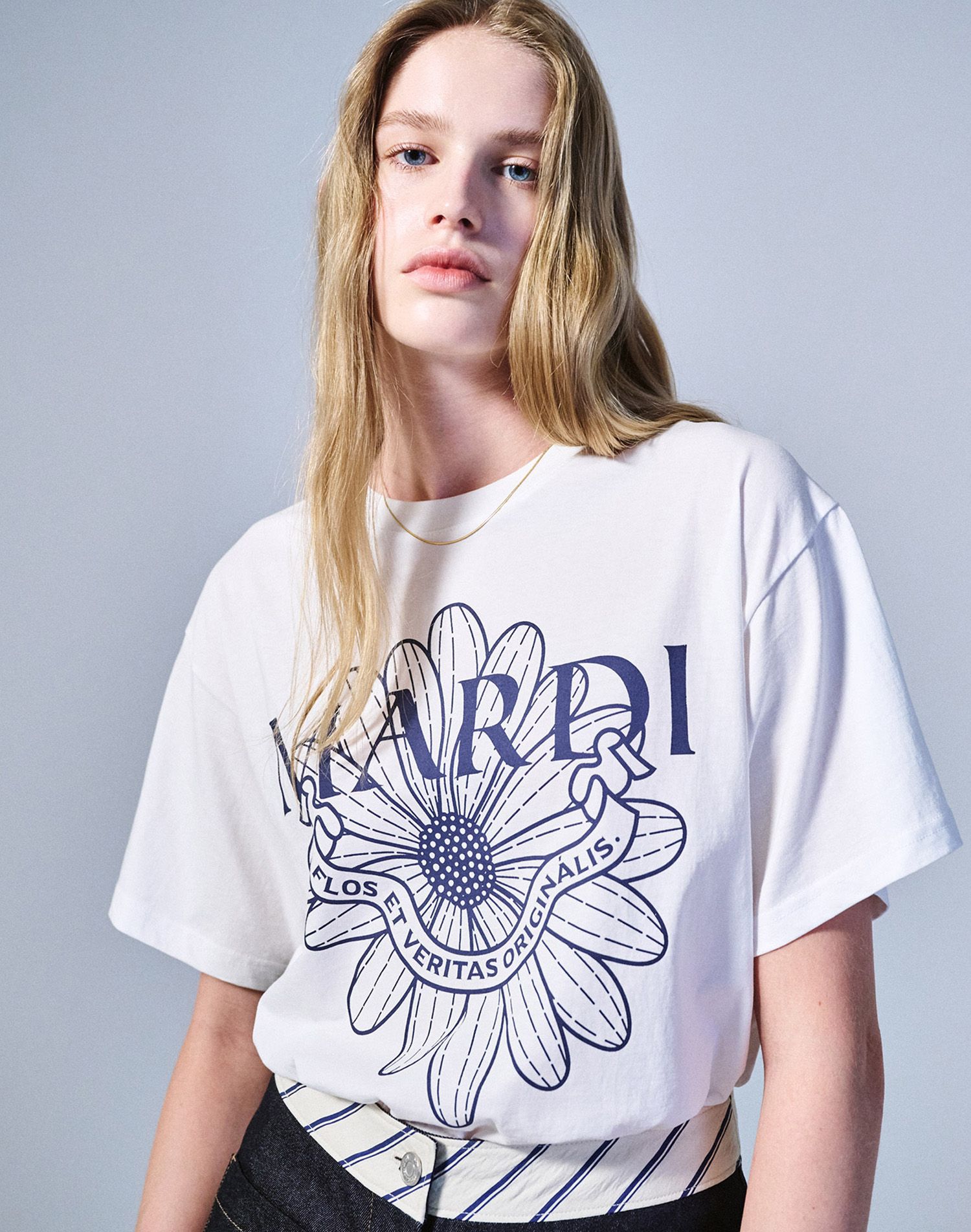 MUSINSA | MARDI MERCREDI TSHIRT FLOWERMARDI ALUMNI_IVORY NAVY