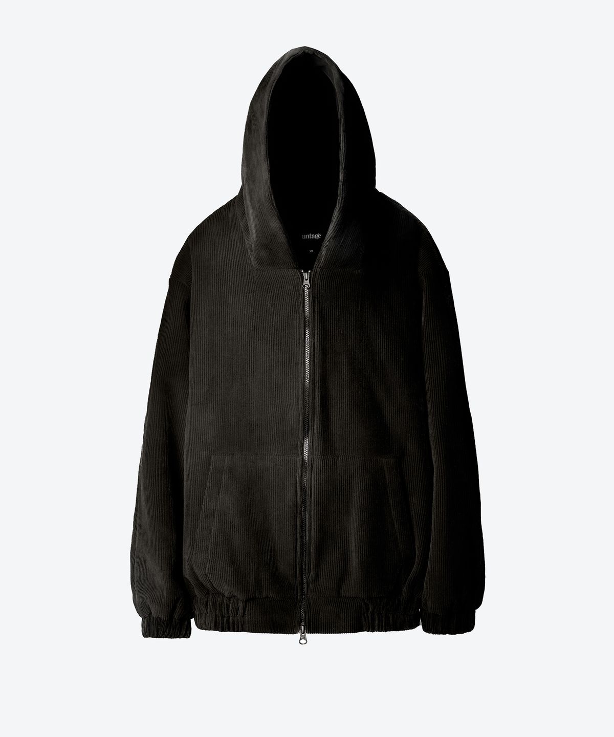 언티지(UNTAGE) 코듀로이 오버사이즈 집업 후드 자켓[Black(UNISEX)]_UTO-FH91