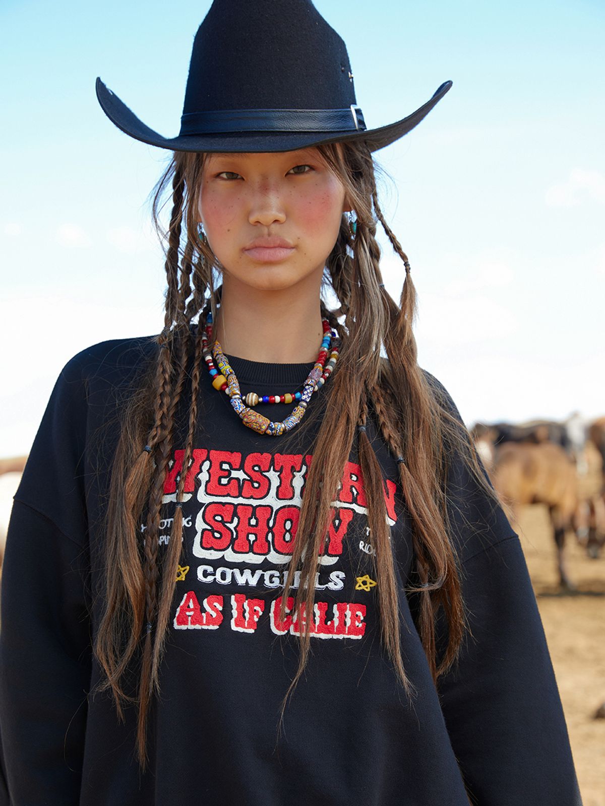 에즈이프 캘리(ASIF CALIE) WESTERN SHOW SWEATSHIRT BLACK