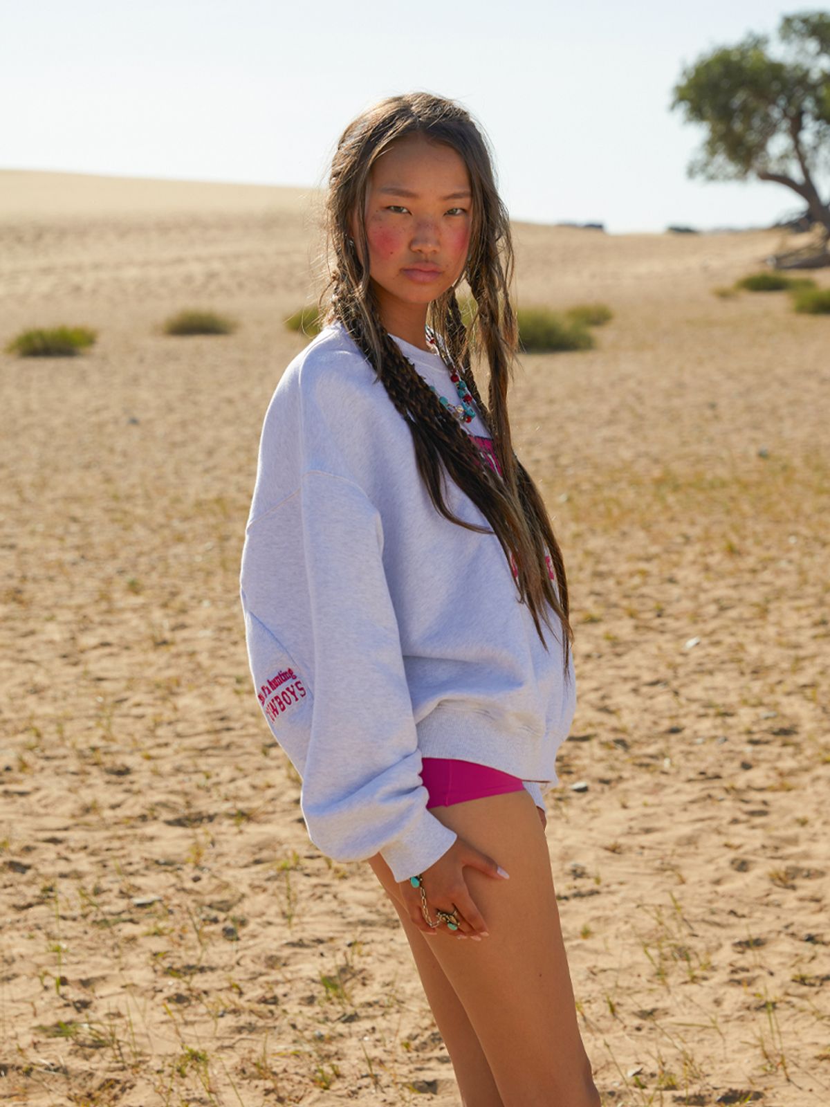 에즈이프 캘리(ASIF CALIE) WESTERN SHOW SWEATSHIRT WHITEMELANGE