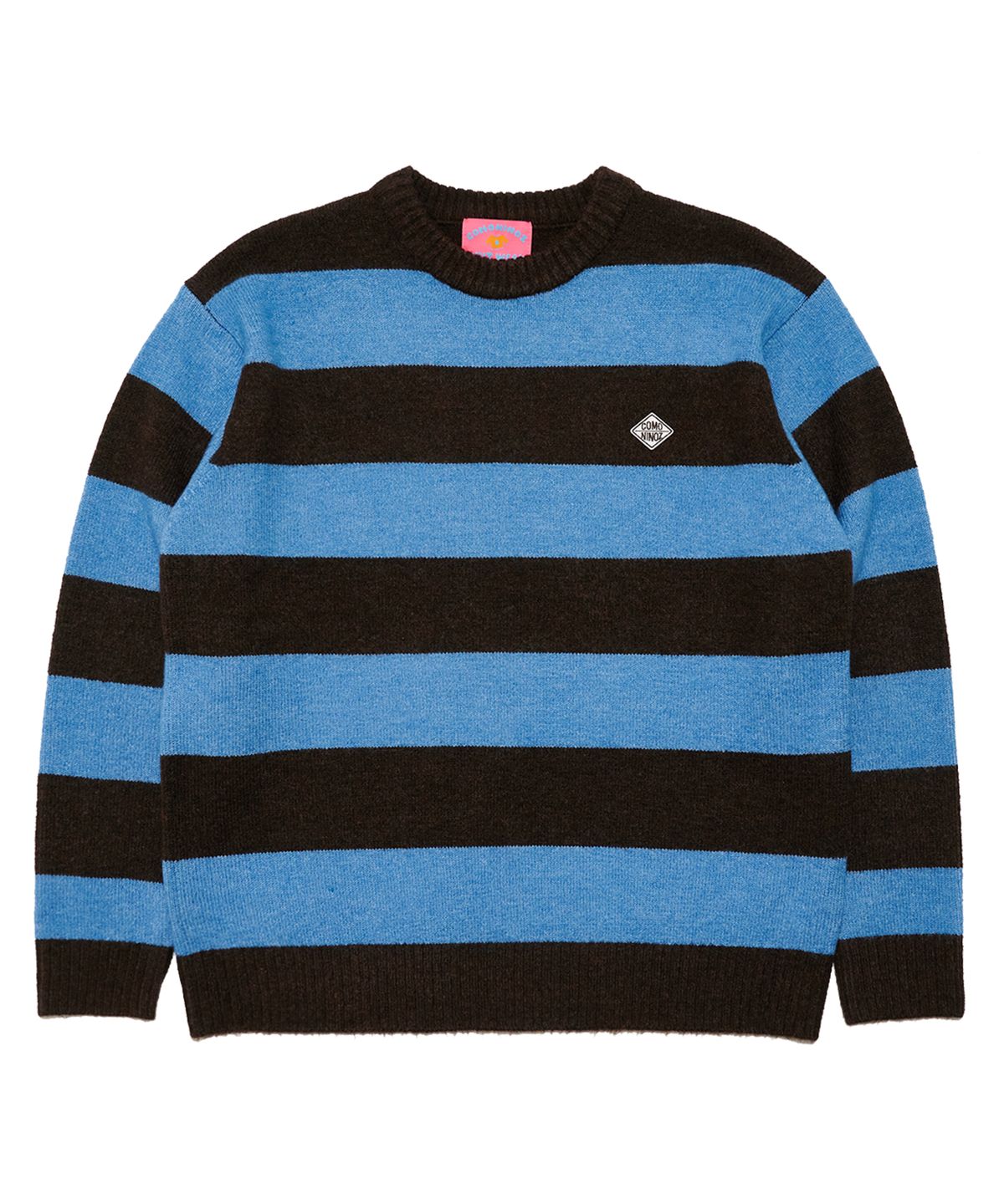 꼬모니노즈(COMONINOZ) STRIPE CREW NECK KNIT [4 COLOR]