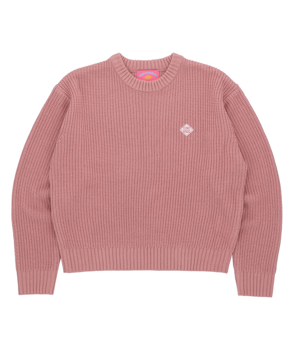 꼬모니노즈(COMONINOZ) BASIC CREW NECK KNIT [PINK]