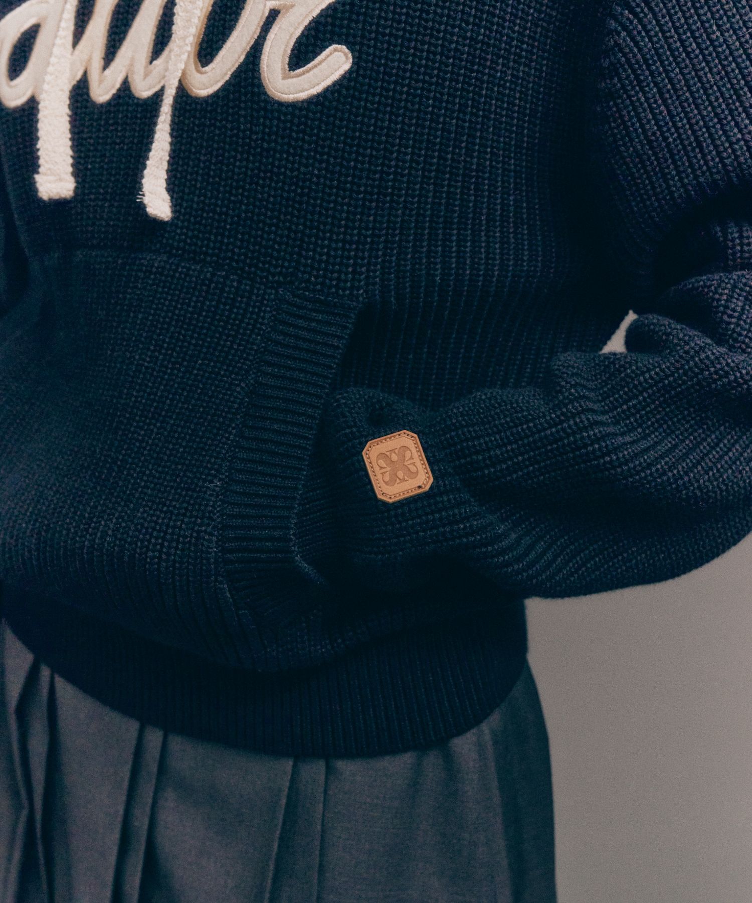 SATUR Applique Logo Cashmere Blend Hood Knit ニット MUSINSA | SATUR Applique Logo Cashmere Blend Hooded Knit
