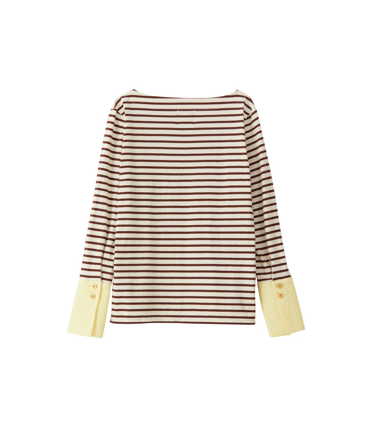 살롱 드 욘(SALON DE YOHN) Stripe Cuffs T_ Brown
