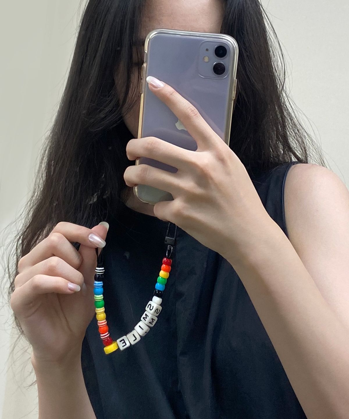 봉보(BONBEAU) Kitsch motive initial key ring 키치 이니셜 비즈 폰 스트랩 핸드폰줄 키링