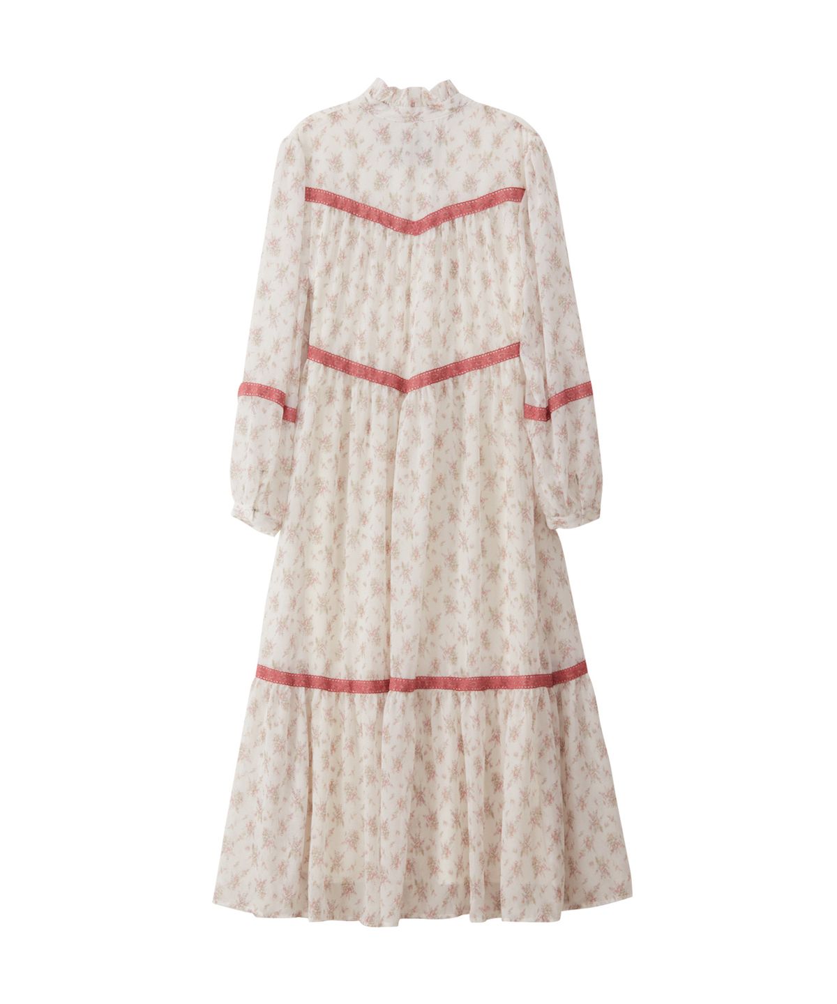살롱 드 욘(SALON DE YOHN) Chiffon Lace Long Dress_ Ivory