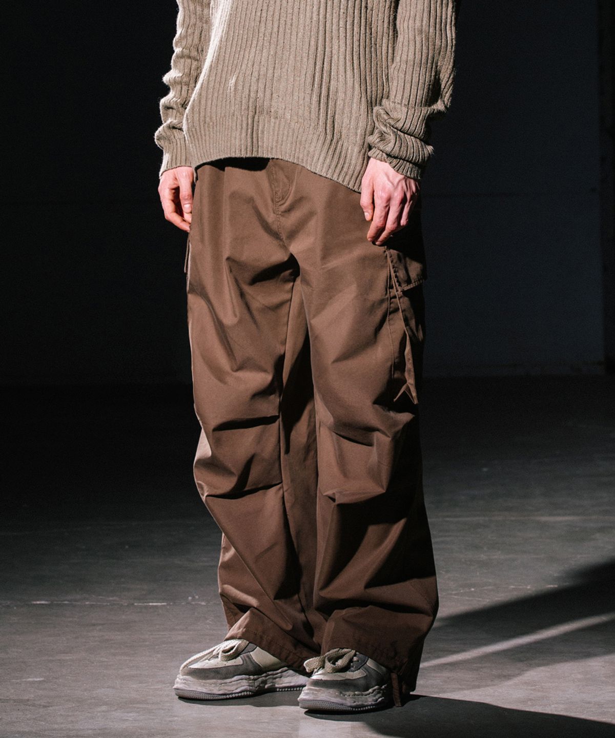 빅유니온(BIG UNION) PLEATED CARGO PANTS (CT) / BROWN