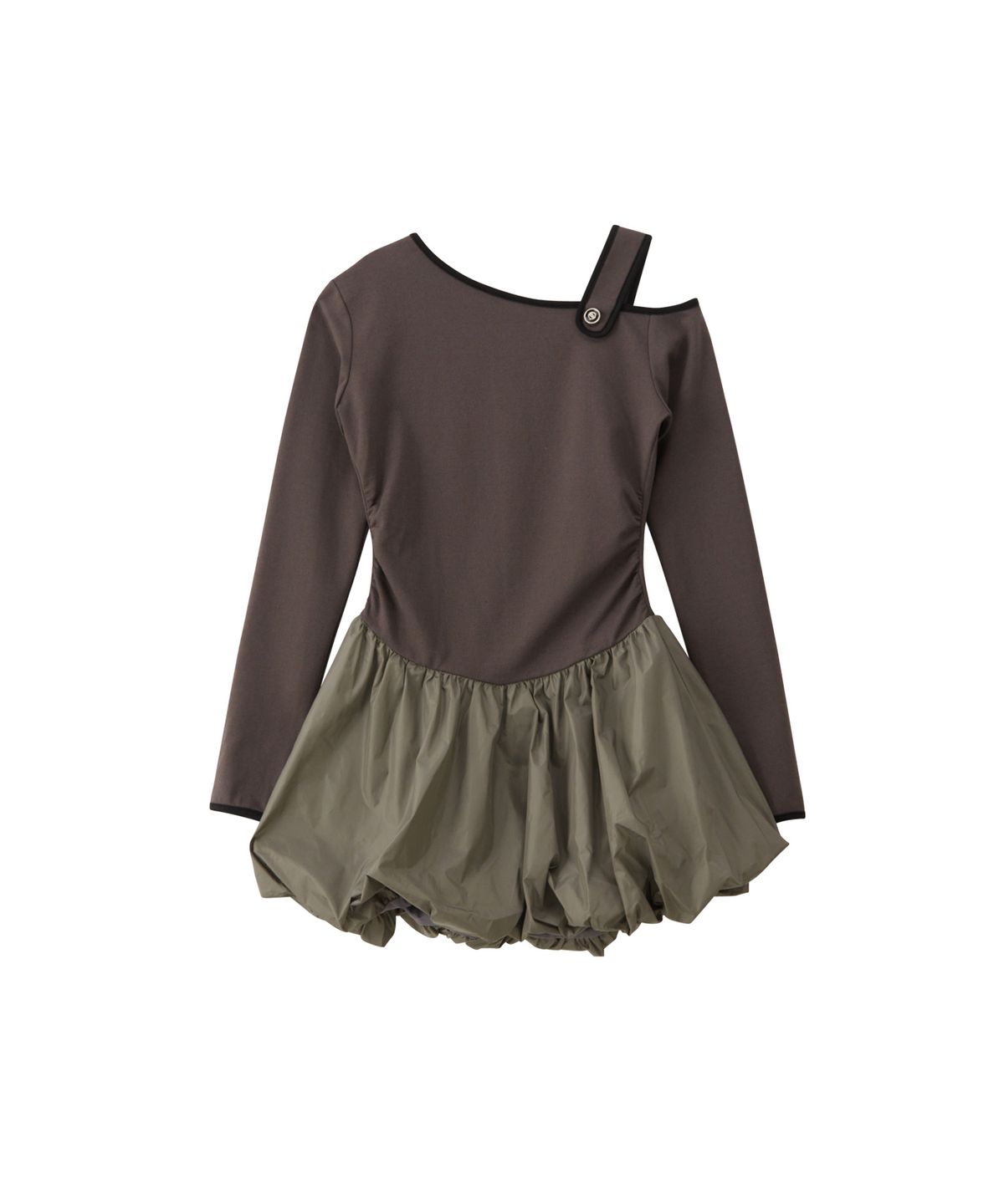 살롱 드 욘(SALON DE YOHN) Off Shoulder  Ballet Core Mini Dress_ Gray
