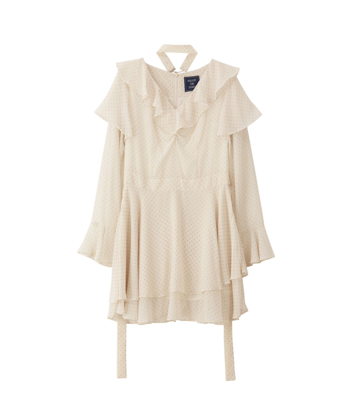 살롱 드 욘(SALON DE YOHN) Choker Chiffon Mini Dress_ Ivory