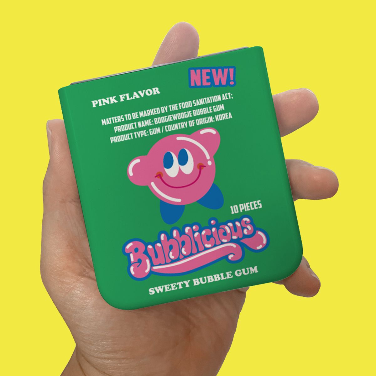 부기우기(BOOGIE WOOGIE) Z플립 슬림하드 케이스 - 풍선껌 그린(Bubble Gum Green)