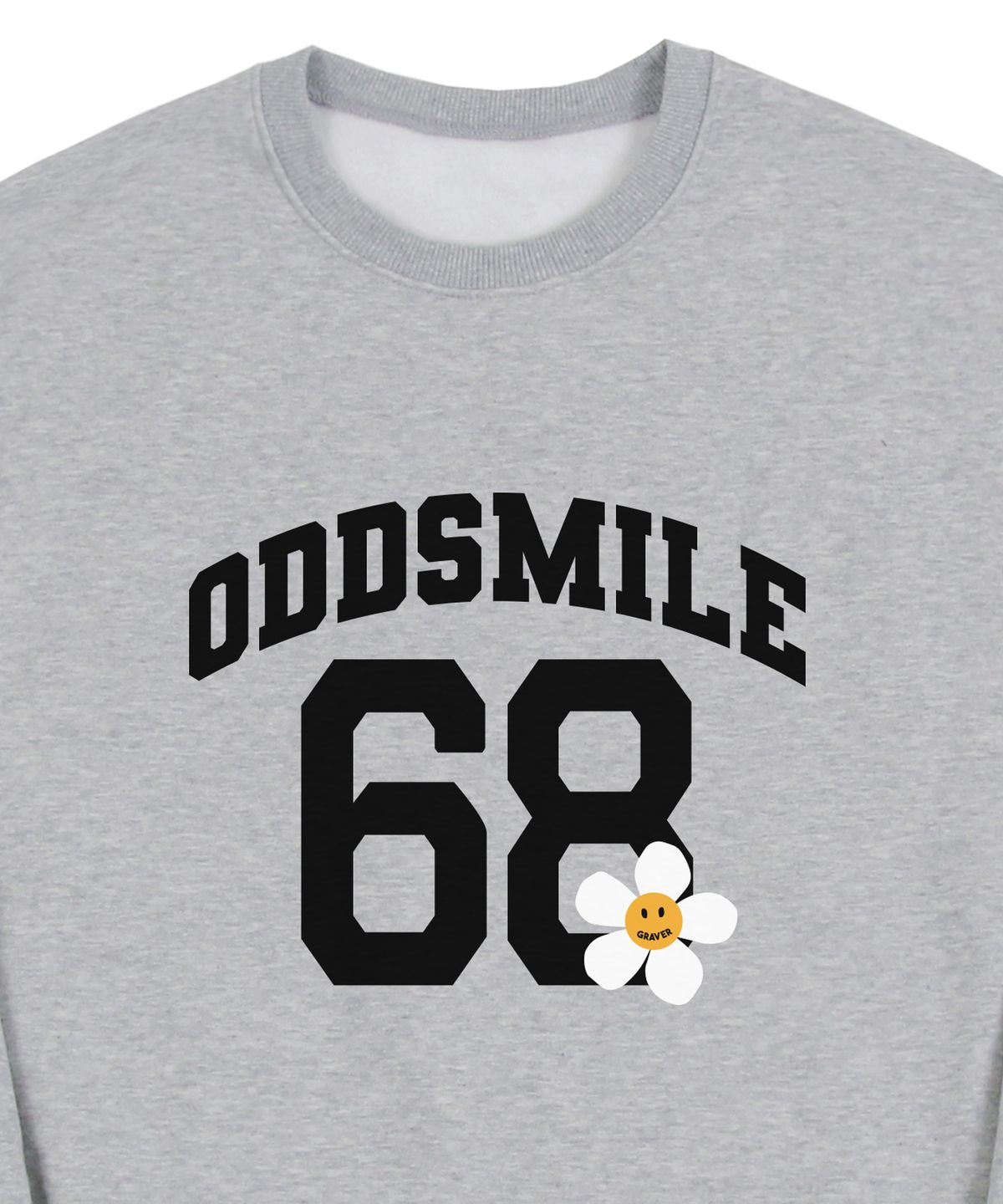 그레이버(GRAVER) [UNISEX]ODDSMILE 68 플라워스마일 맨투맨_그레이