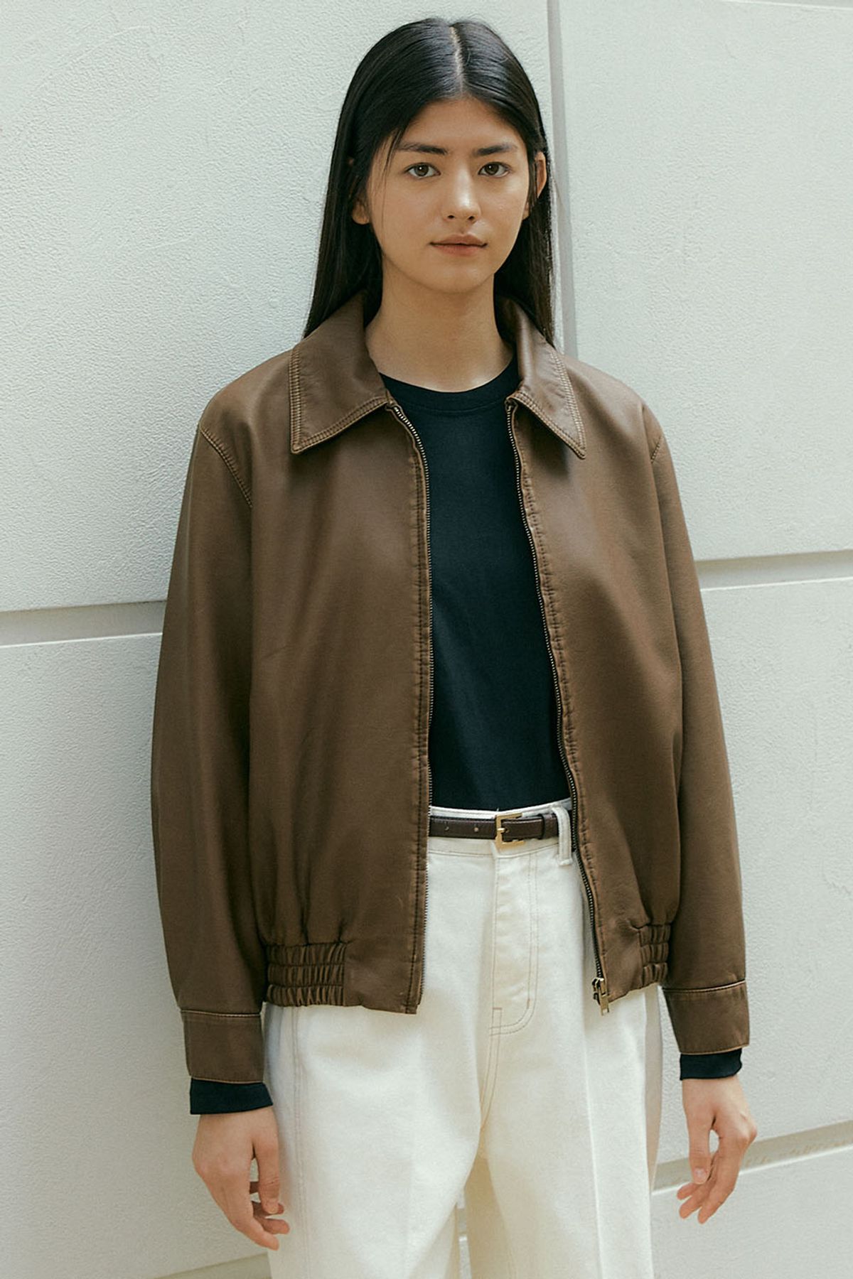 더페니(THE PENNY) WASHING BEGAN LEATHER JACKET