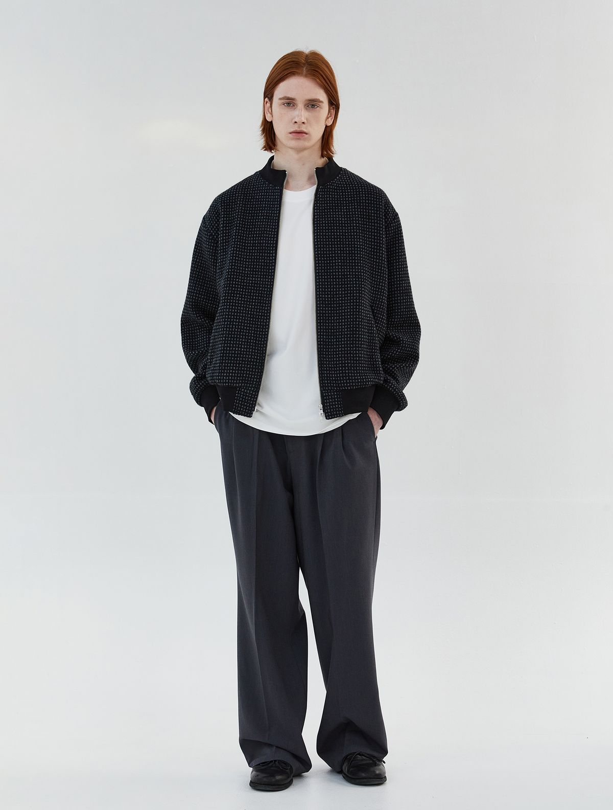 주앙옴므(JUAN HOMME) WOOL ZIP UP JACKET (BLACK)