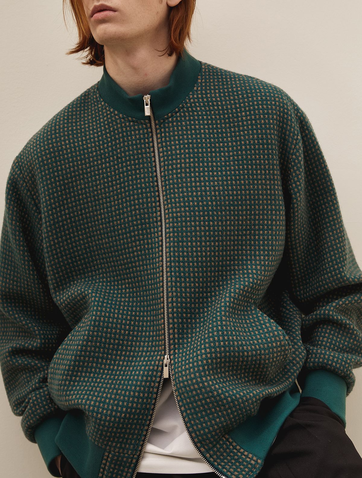 주앙옴므(JUAN HOMME) WOOL ZIP UP JACKET (GREEN)