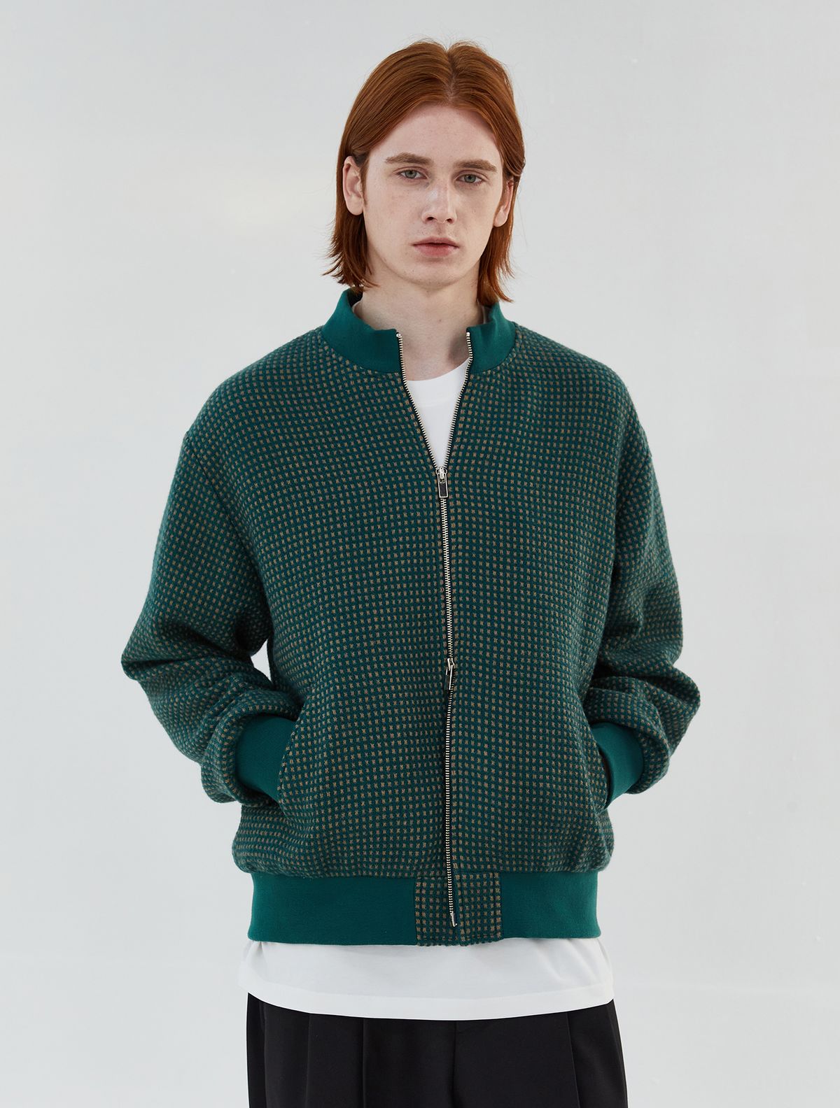 주앙옴므(JUAN HOMME) WOOL ZIP UP JACKET (GREEN)