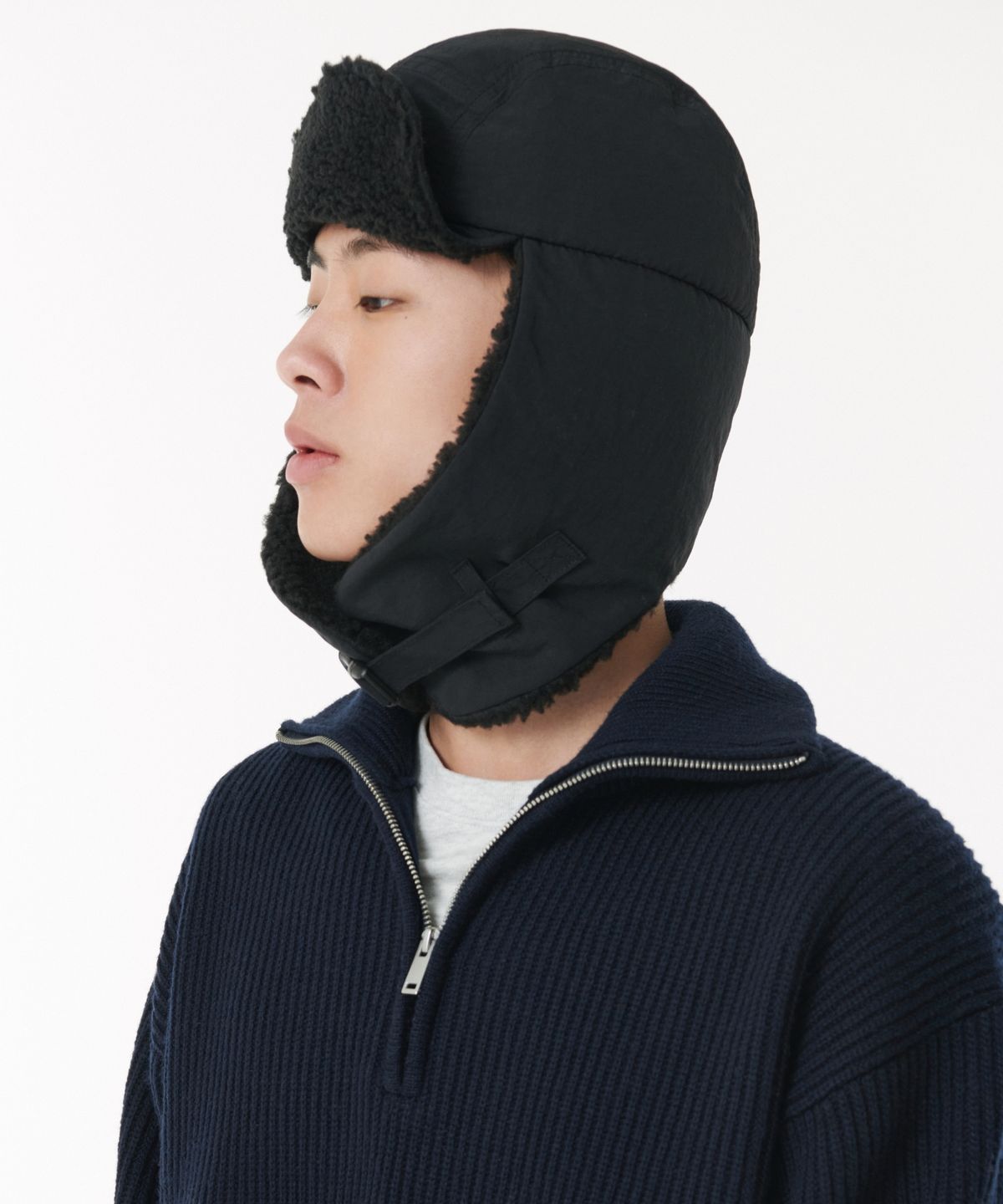 무신사 스탠다드(MUSINSA STANDARD) 나일론 트루퍼 햇 [블랙]